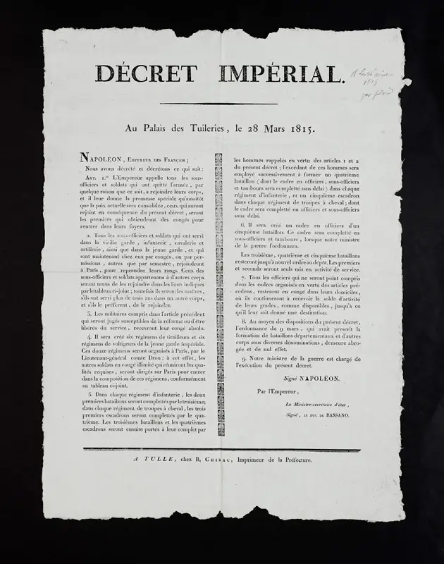 Affiche de placard. Collection de documents dont rare registre des dénonciations de la Révolution (Région Roanne)